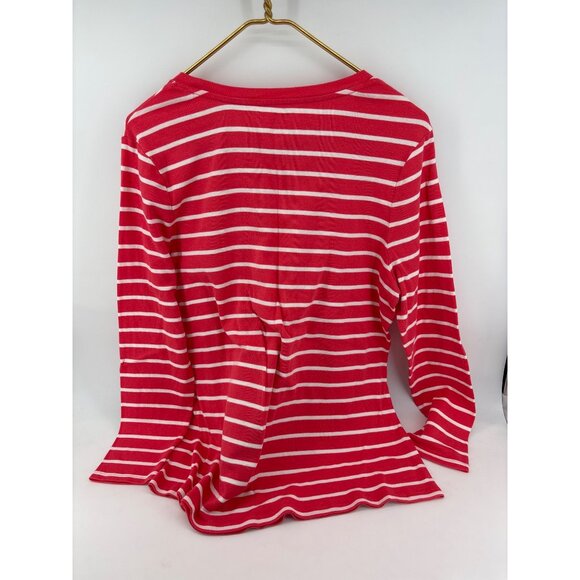 Gap Womens Striped Long Sleeve Tees XXL Cotton & Modal Blend Red/Pink & Teal - Picture 5 of 9